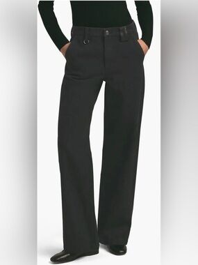 Favorite Daughter Black Straight-Leg Jeans